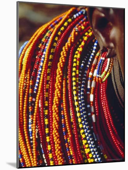 Kenya, Samburu Woman Wearing Decorative Beads-Thomasin Magor-Mounted Photographic Print