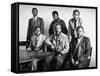 Kenya Story: Mau Mau Leader Jomo Kenyatta Posing with Five of His Staff Members During Trial-Alfred Eisenstaedt-Framed Stretched Canvas