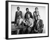 Kenya Story: Mau Mau Leader Jomo Kenyatta Posing with Five of His Staff Members During Trial-Alfred Eisenstaedt-Framed Premium Photographic Print