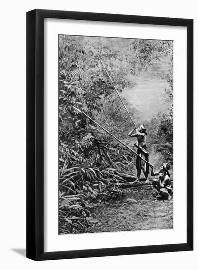 Kenyah Men Hunting for Monkeys with Blowpipes, Borneo, 1922-Charles Hose-Framed Giclee Print