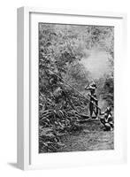 Kenyah Men Hunting for Monkeys with Blowpipes, Borneo, 1922-Charles Hose-Framed Giclee Print