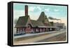 Keokuk, Iowa - Exterior View of Union Station-Lantern Press-Framed Stretched Canvas