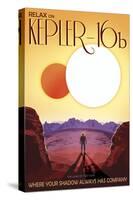 Kepler-16B Orbits a Pair of Stars in This Retro Space Poster-null-Stretched Canvas