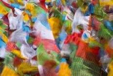 Prayer flags in Simila Mountain, Gyantse County, Tibet, China-Keren Su-Photographic Print