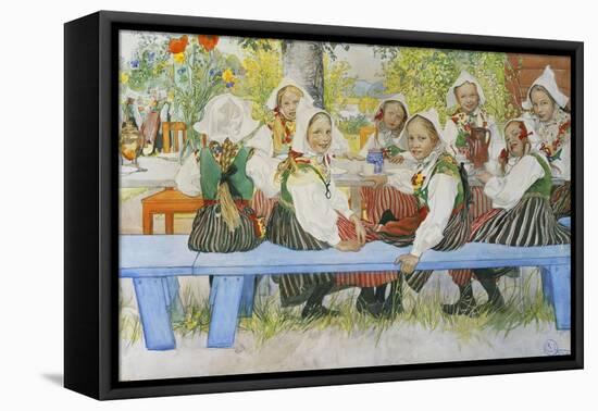 Kersti's Birthday, 1909-Carl Larsson-Framed Stretched Canvas