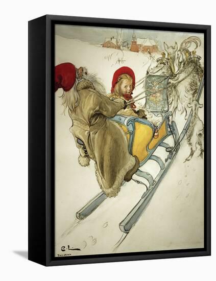 Kersti Sledging, 1901-Carl Larsson-Framed Stretched Canvas