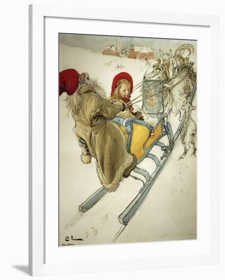 Kersti Sledging, 1901-Carl Larsson-Framed Giclee Print