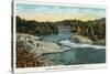 Keshena Falls, Wisconsin - Wolf River Near Shawano Scene-Lantern Press-Stretched Canvas