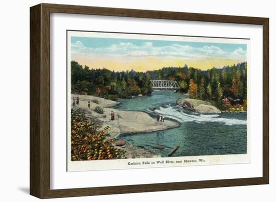 Keshena Falls, Wisconsin - Wolf River Near Shawano Scene-Lantern Press-Framed Art Print