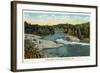 Keshena Falls, Wisconsin - Wolf River Near Shawano Scene-Lantern Press-Framed Art Print