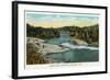 Keshena Falls, Wisconsin - Wolf River Near Shawano Scene-Lantern Press-Framed Art Print