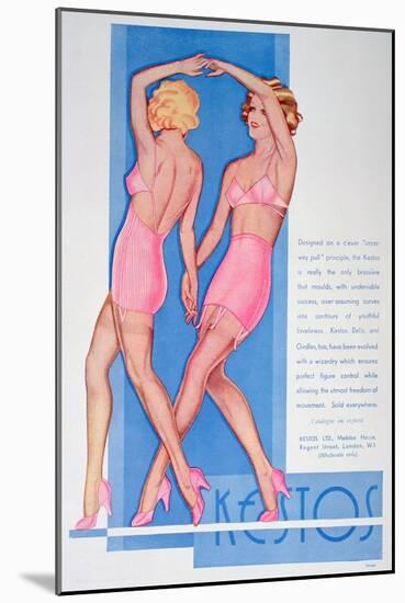 Kestos Lingerie Advert, 1935-null-Mounted Giclee Print