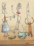 Snowman and Hares, 1999-Kestutis Kasparavicius-Giclee Print