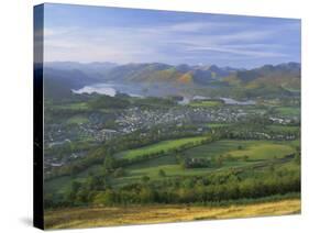 Keswick and Derwentwater from Latrigg Fell, Lake District National Park, Cumbria, England, UK-Roy Rainford-Stretched Canvas