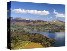 Keswick and Skiddaw Viewed from Catbells, Derwent Water, Lake District Nat'l Park, Cumbria, England-Chris Hepburn-Stretched Canvas