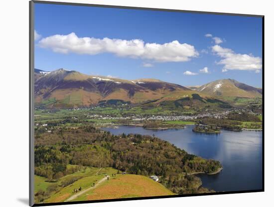 Keswick and Skiddaw Viewed from Catbells, Derwent Water, Lake District Nat'l Park, Cumbria, England-Chris Hepburn-Mounted Photographic Print