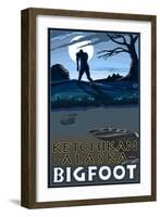 Ketchikan, Alaska - Bigfoot-Lantern Press-Framed Art Print