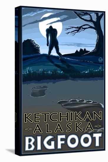Ketchikan, Alaska - Bigfoot-Lantern Press-Stretched Canvas