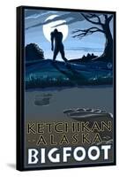 Ketchikan, Alaska - Bigfoot-Lantern Press-Framed Stretched Canvas