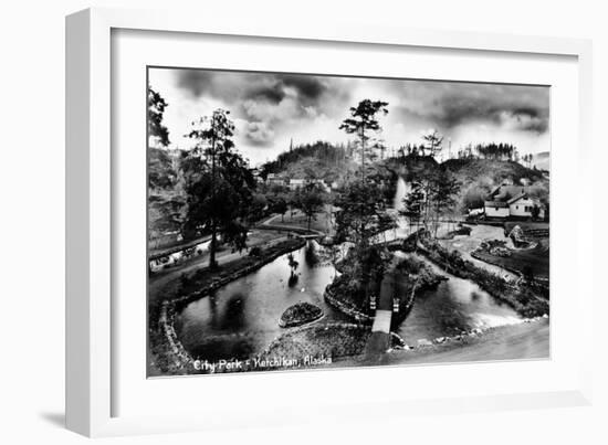 Ketchikan, Alaska - General View of City Park-Lantern Press-Framed Art Print