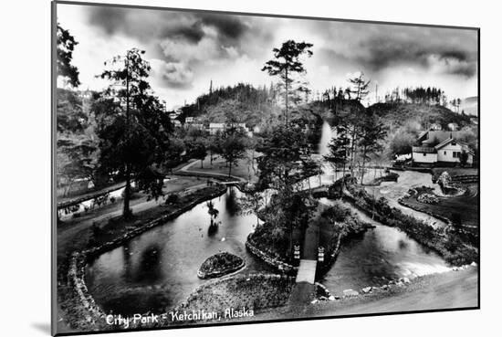 Ketchikan, Alaska - General View of City Park-Lantern Press-Mounted Art Print