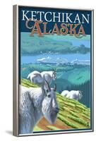 Ketchikan, Alaska - Goats on Deer Mountain, c.2009-Lantern Press-Framed Art Print