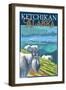 Ketchikan, Alaska - Goats on Deer Mountain, c.2009-Lantern Press-Framed Art Print