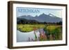 Ketchikan, Alaska - Mountain Wilderness and Fireweed-Lantern Press-Framed Art Print