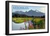 Ketchikan, Alaska - Mountain Wilderness and Fireweed-Lantern Press-Framed Art Print