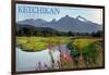 Ketchikan, Alaska - Mountain Wilderness and Fireweed-Lantern Press-Framed Art Print