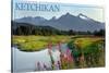 Ketchikan, Alaska - Mountain Wilderness and Fireweed-Lantern Press-Stretched Canvas