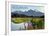 Ketchikan, Alaska - Mountain Wilderness and Fireweed-Lantern Press-Framed Art Print