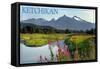 Ketchikan, Alaska - Mountain Wilderness and Fireweed-Lantern Press-Framed Stretched Canvas