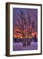 Ketchikan, Alaska - Tree in Snow-Lantern Press-Framed Art Print