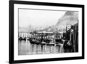 Ketchikan, Alaska - View of Trolling Boats in Harbor-Lantern Press-Framed Art Print