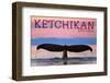 Ketchikan, Alaska - Whale & Sunset - Lantern Press Photography (James T. Jones)-Lantern Press-Framed Photographic Print