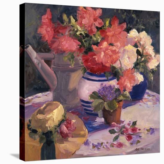 Kettle Hat and Flowers-Allayn Stevens-Stretched Canvas