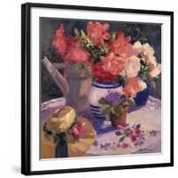 Kettle Hat and Flowers-Allayn Stevens-Framed Art Print