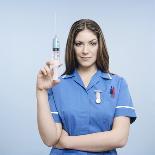 Nurse with Syringe-Kevin Curtis-Premium Photographic Print