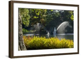 Kew Autumn Lake 1-Charles Bowman-Framed Photographic Print