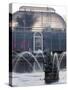 Kew Gardens Fountain-Charles Bowman-Stretched Canvas