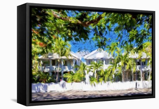 Kew West Cottages - In the Style of Oil Painting-Philippe Hugonnard-Framed Stretched Canvas
