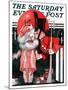 "Kewpie Doll Kiss," Saturday Evening Post Cover, December 27, 1924-Elbert Mcgran Jackson-Mounted Giclee Print