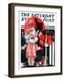 "Kewpie Doll Kiss," Saturday Evening Post Cover, December 27, 1924-Elbert Mcgran Jackson-Framed Giclee Print