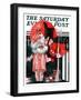 "Kewpie Doll Kiss," Saturday Evening Post Cover, December 27, 1924-Elbert Mcgran Jackson-Framed Giclee Print