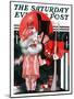 "Kewpie Doll Kiss," Saturday Evening Post Cover, December 27, 1924-Elbert Mcgran Jackson-Mounted Giclee Print