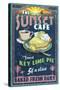 Key Lime Pie - Vintage Sign-Lantern Press-Stretched Canvas