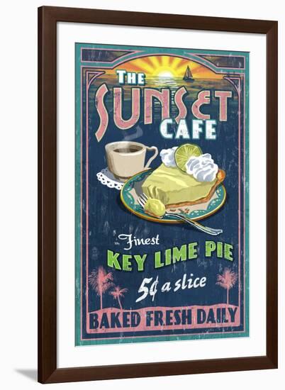 Key Lime Pie - Vintage Sign-Lantern Press-Framed Art Print