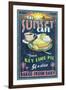 Key Lime Pie - Vintage Sign-Lantern Press-Framed Art Print