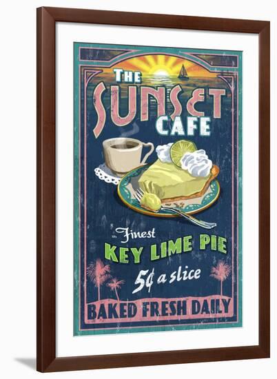 Key Lime Pie - Vintage Sign-Lantern Press-Framed Art Print